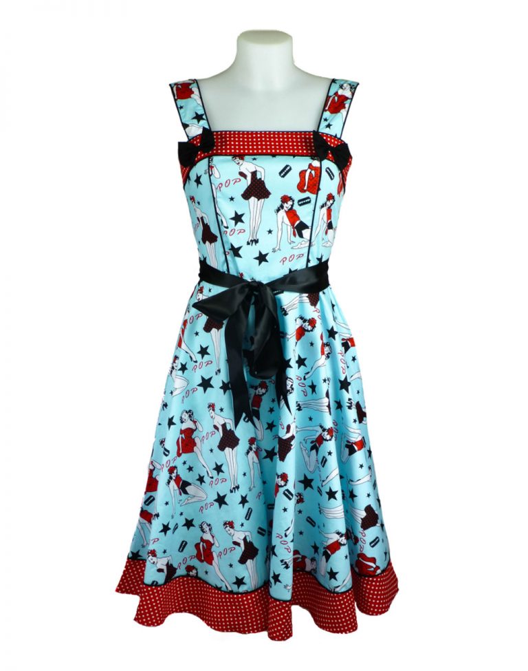 Hell Bunny Dixie Blue 50's Style Retro Dress