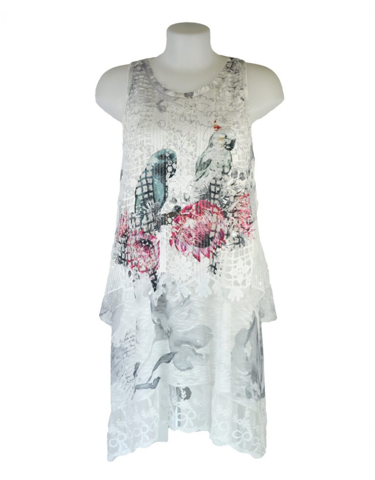 Giuliana Bird Print One Size Tunic - Fashion Fix Online