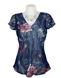 Paramour Reversible 2 In 1 Capped Sleeve Top Navy - Fashion Fix Online