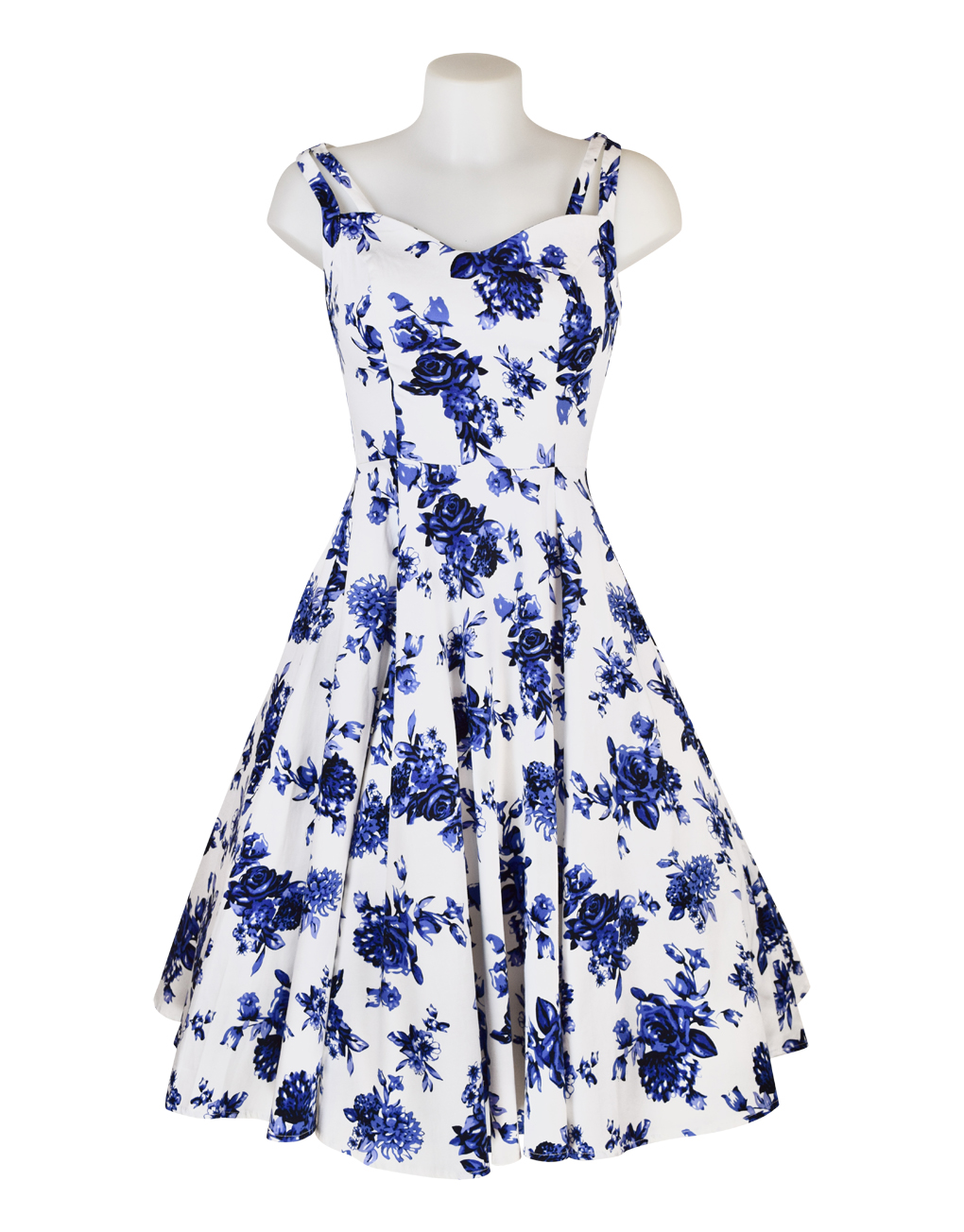 Hearts And Roses Blue Rosaceae Swing Dress Fashion Fix Online