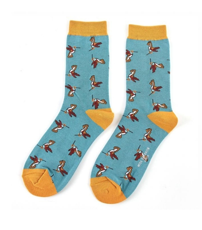 Miss Sparrow Hummingbird Socks Teal - Fashion Fix Online