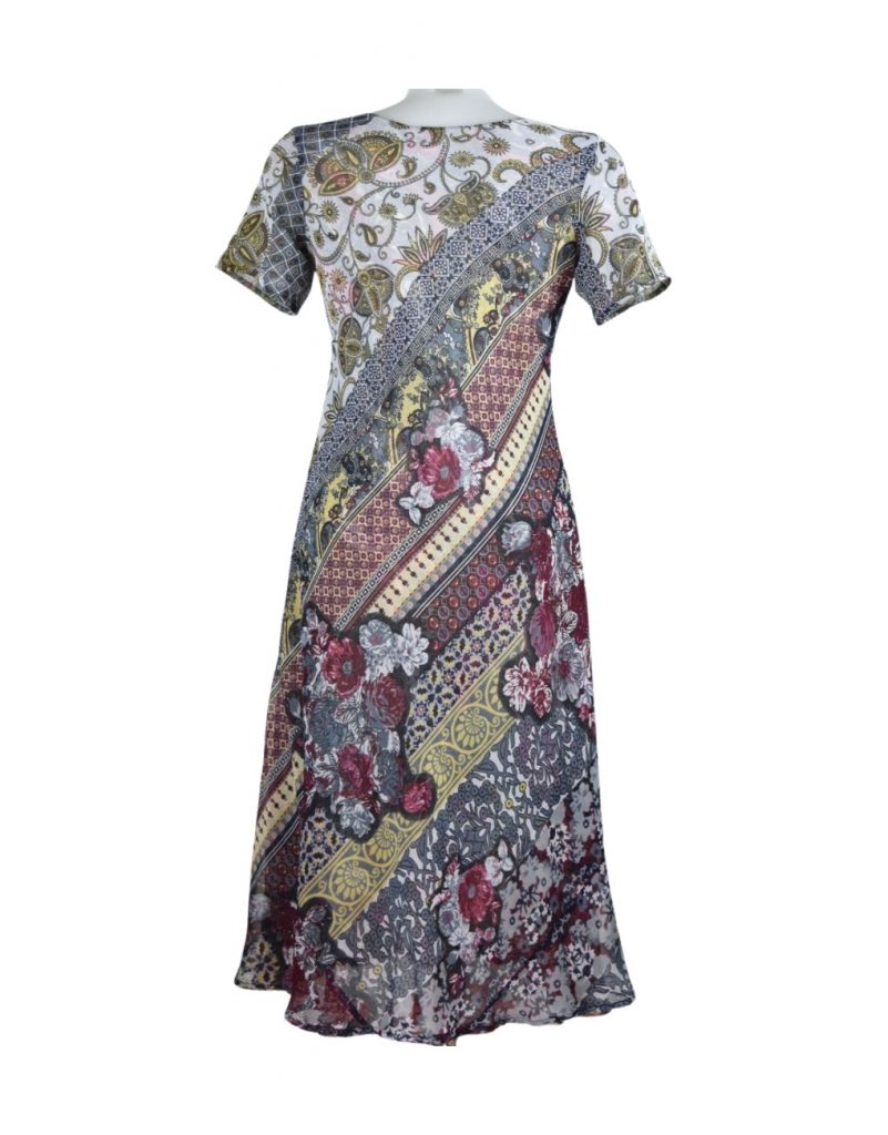 Paramour Reversible 2 in 1 Short Sleeve Dress Abstract & Paisley ...