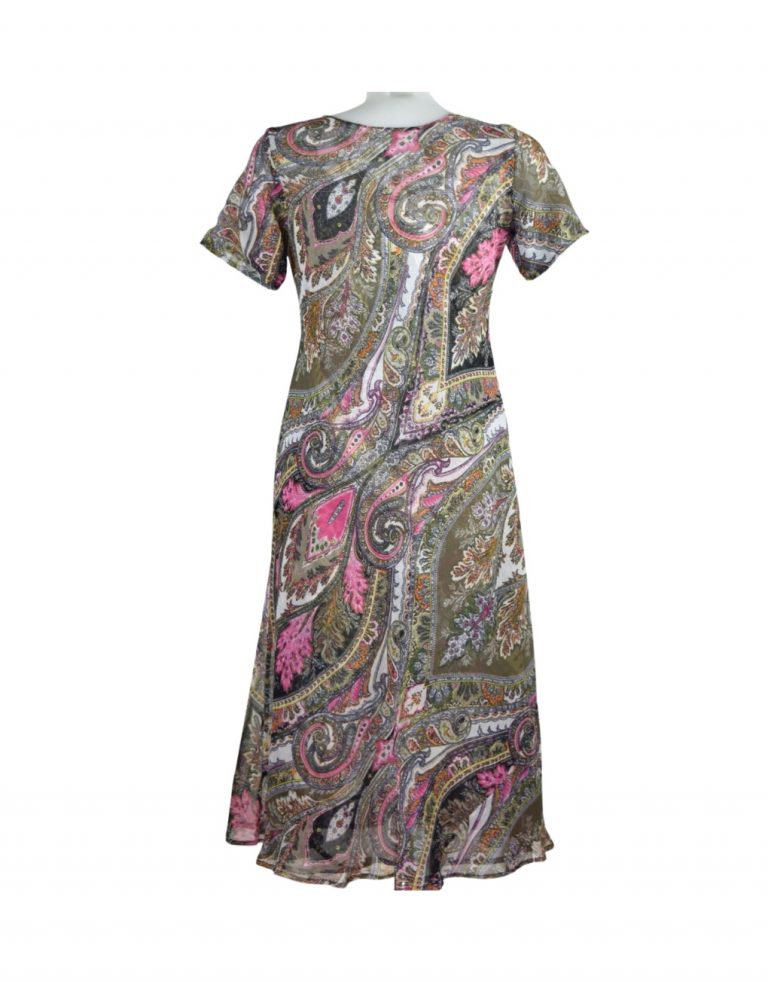 Paramour Reversible 2 in 1 Short Sleeve Dress Abstract & Paisley ...